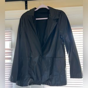 Fake leather black blazer jacket
